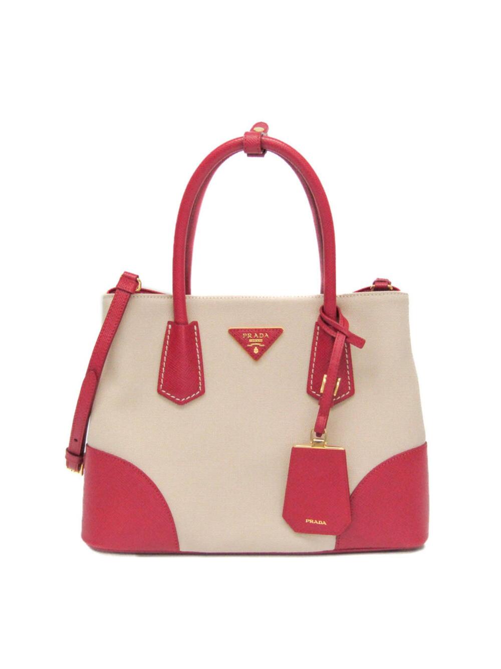Prada Cuir Double Tote Canvas And #341724P11B